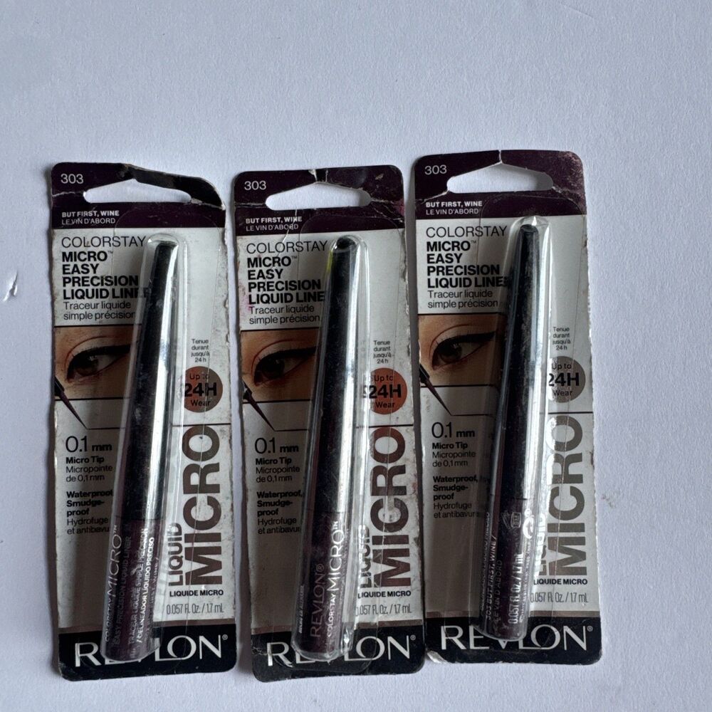 3 PCS REVLON COLORSTAY EYELINER MICRO EASY PRECISION LIQUID #303 BUT FIRST WINE